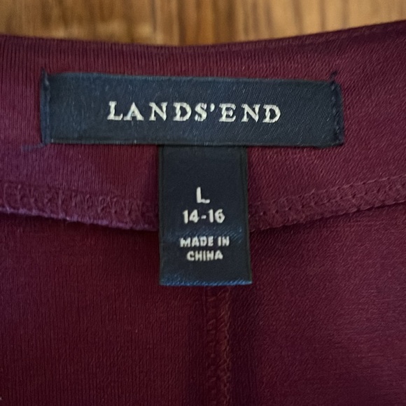 Lands End Knit 3/4” Sleeve wine colored dress - Picture 3 of 5